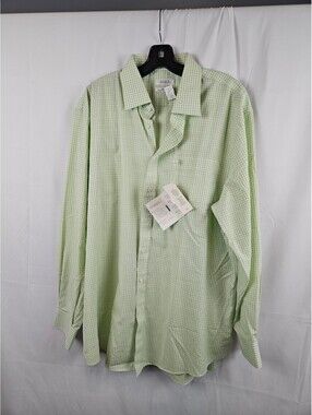 Enro Men's Long Sleeve Button-Up  Shirt Green Check 17 NWT